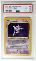 V1394: 1999: Haunter: 6/62: Unlimited Edition: Fossil: PSA: 6: EX-MT: 73217499